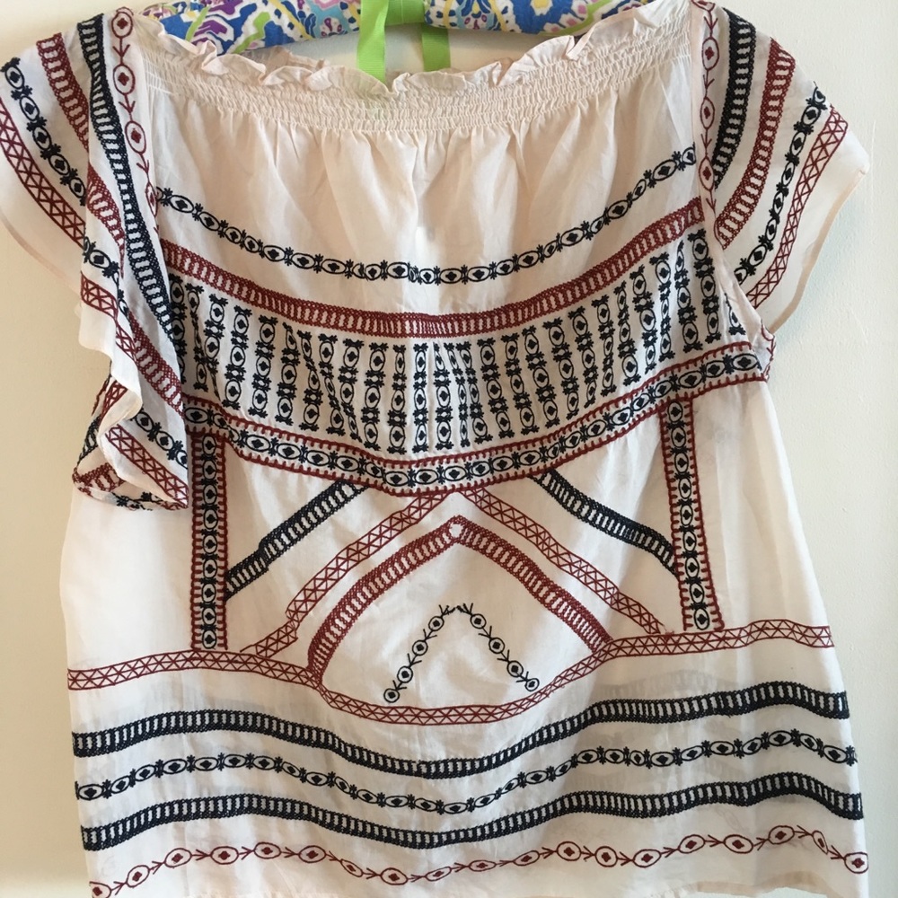 Anthropologie Love Sam embroidered top